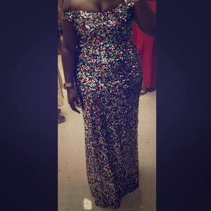 Cachet Multi-color Sequin Gown